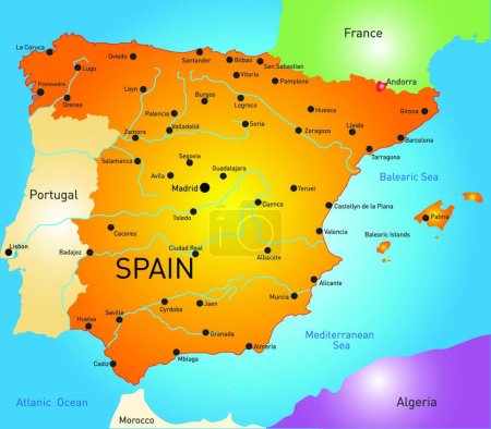 Illustration for Spain, vector illustration simple design - Royalty Free Image