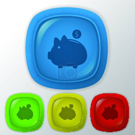 Illustration for Illustration of the icon piggy bank. - Royalty Free Image