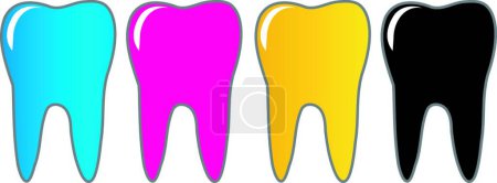 Ilustración de Logo de diente CMYK para dentista, ilustración vectorial colorida - Imagen libre de derechos