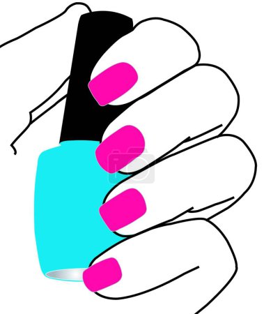 Ilustración de "Uñas con un esmalte de uñas en la mano "vector de ilustración - Imagen libre de derechos