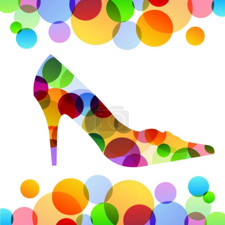 Ilustración de Zapato con círculos coloridos - Imagen libre de derechos