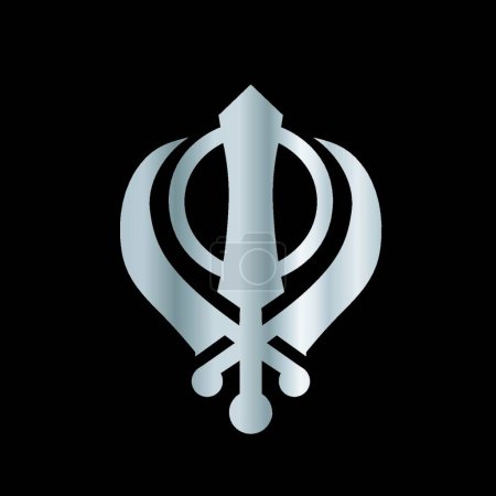 Téléchargez les illustrations : Symbole du sikhisme Illustration vectorielle de la religion - en licence libre de droit