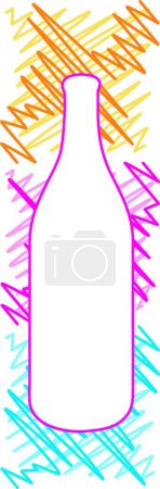 Illustration for Bottle with colorful sketches   vector illustration - Royalty Free Image