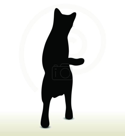Ilustración de Silueta de gato, ilustración vectorial gráfica - Imagen libre de derechos