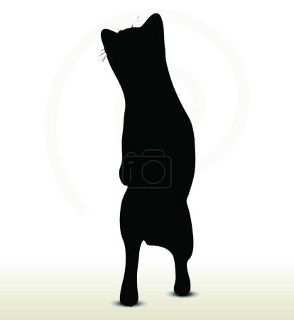 Téléchargez les illustrations : Silhouette chat, illustration vectorielle graphique - en licence libre de droit