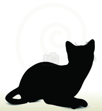 Ilustración de Silueta de gato, ilustración vectorial gráfica - Imagen libre de derechos