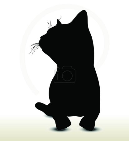 Téléchargez les illustrations : Silhouette chat, illustration vectorielle graphique - en licence libre de droit