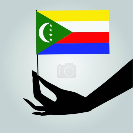 Téléchargez les illustrations : Comores État du pavillon, illustration graphique moderne - en licence libre de droit