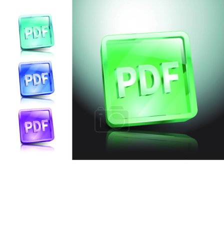 Téléchargez les illustrations : Fichier de document internet bouton icône Pdf - en licence libre de droit
