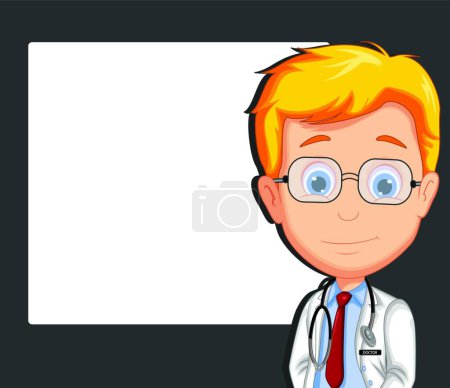 Illustration for Handsome doctor posing, colorful vector illustration - Royalty Free Image