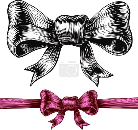 Illustration for Illustration of festive ribbon bows, present concept - Royalty Free Image