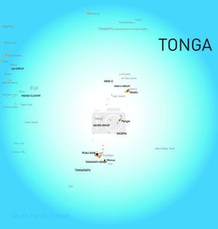 Illustration for The Illustration of Tonga map - Royalty Free Image