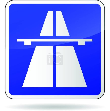 Ilustración de Señal azul de la autopista vectorial - Imagen libre de derechos