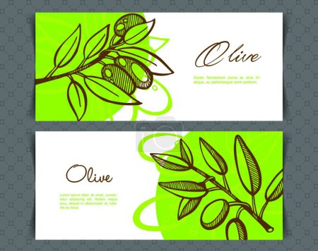 Téléchargez les illustrations : Modèle Olive dessin à la main, illustration vectorielle conception simple - en licence libre de droit