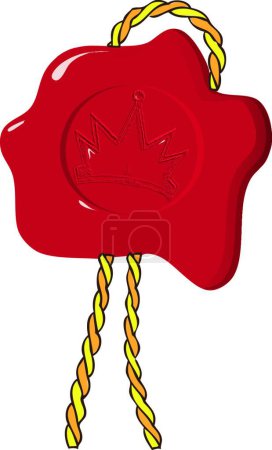 Illustration for Wax seal with crown, vector illustration simple design - Royalty Free Image