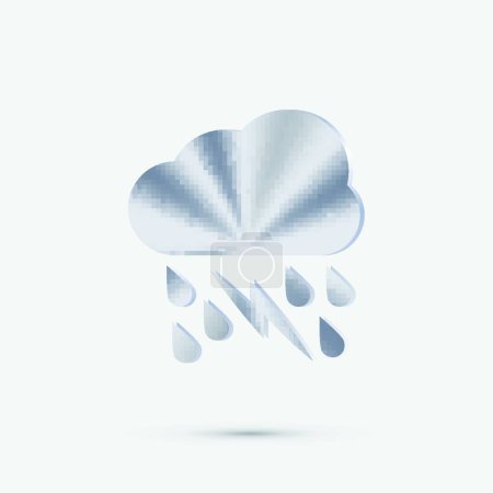 Ilustración de Nube lluvia relámpago, icono del tiempo - Imagen libre de derechos