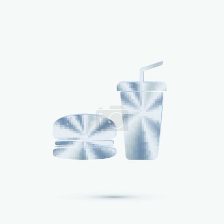 Ilustración de Hamburguesa y taza de papel icono vector ilustración - Imagen libre de derechos