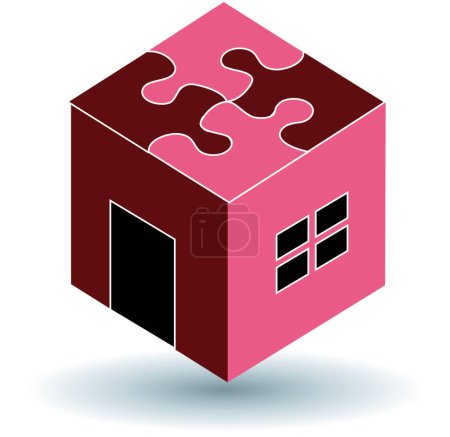 Ilustración de Concepto de propiedad, construcción de casas inmobiliarias - Imagen libre de derechos