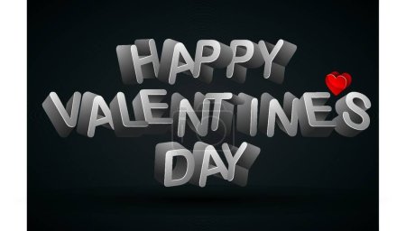 Illustration for Happy Valentines Day phrase, graphic vector illustration - Royalty Free Image