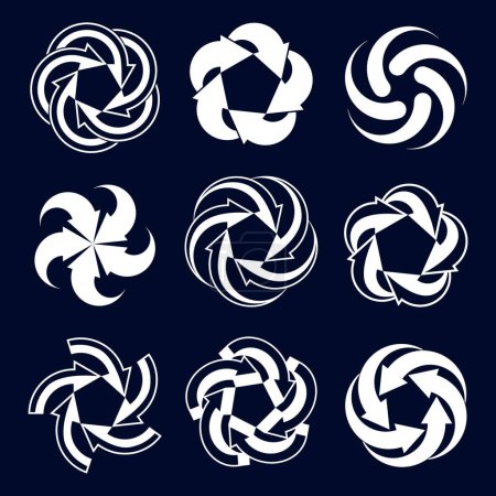 Ilustración de Flechas símbolos de bucle abstracto, vector plantilla pictograma conceptual - Imagen libre de derechos