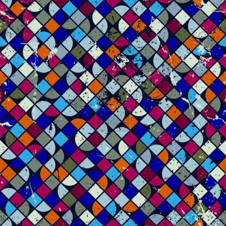 Ilustración de "Fondo geométrico colorido laberinto cuadrado, vector - Imagen libre de derechos