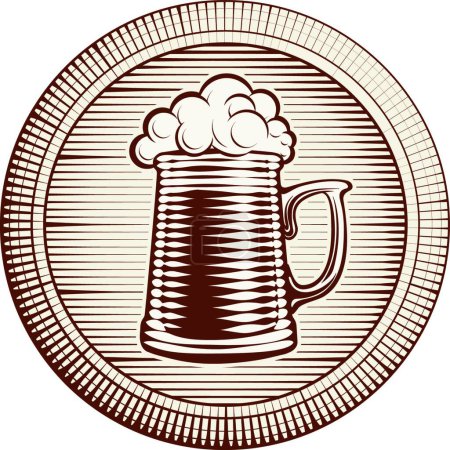 Ilustración de The Illustration of Vector beer glass - Imagen libre de derechos