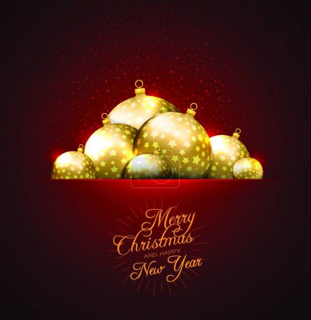 Photo pour "Carte de Noël avec fond de boules
" - image libre de droit