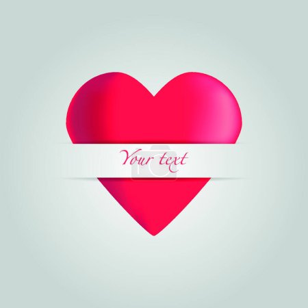 Illustration for Love symbol. Valentines day card template. Heart illustration - Royalty Free Image