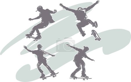 Illustration for "vector skateboarders" flat icon, vector illustration - Royalty Free Image