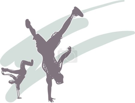 "Breakdancer "flache Ikone, Vektorillustration 