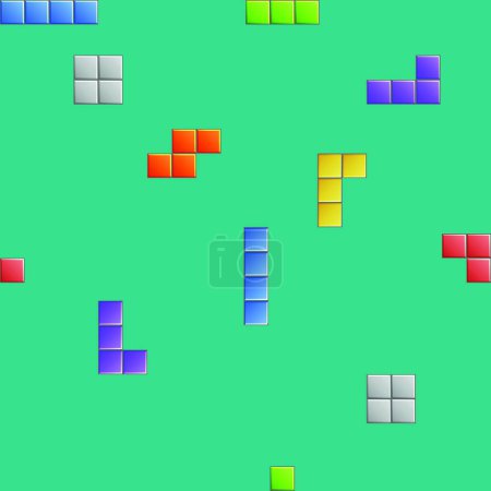 Ilustración de "Tetris patrón "icono plano, ilustración vectorial - Imagen libre de derechos
