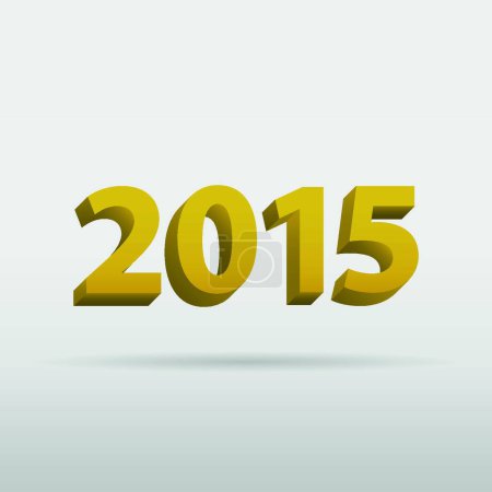 Téléchargez les illustrations : "Année 2015 en 3d "icône plate, illustration vectorielle - en licence libre de droit