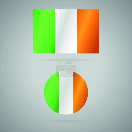 Ilustración de Bandera de Irlanda "icono plano, ilustración vectorial - Imagen libre de derechos