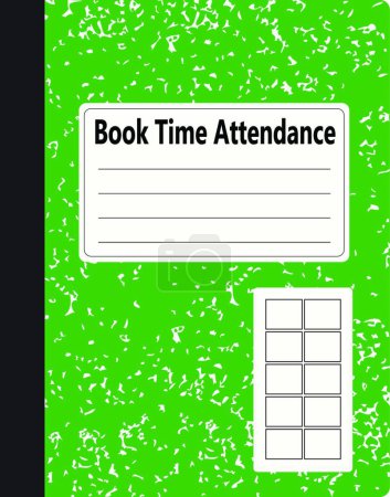Ilustración de "Book Time Attendance "icono plano, ilustración vectorial - Imagen libre de derechos