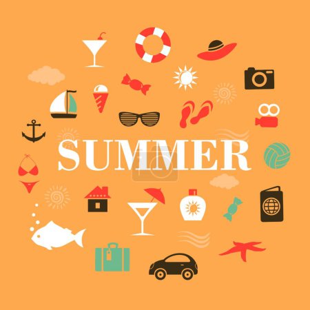 Illustration for "summer holiday" flat icon, vector illustration - Royalty Free Image