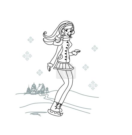 Téléchargez les illustrations : "belle icône plate de patineur, illustration vectorielle - en licence libre de droit