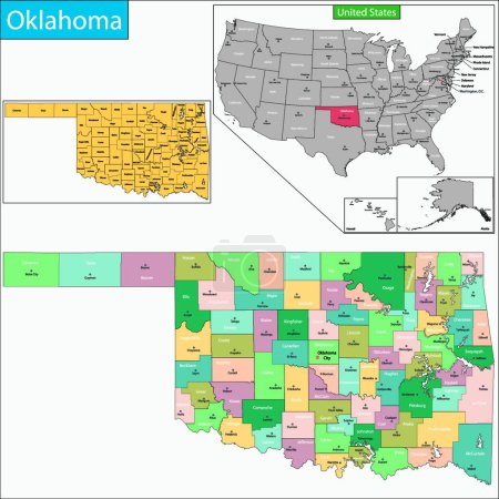 Illustration for "Oklahoma map" flat icon, vector illustration - Royalty Free Image