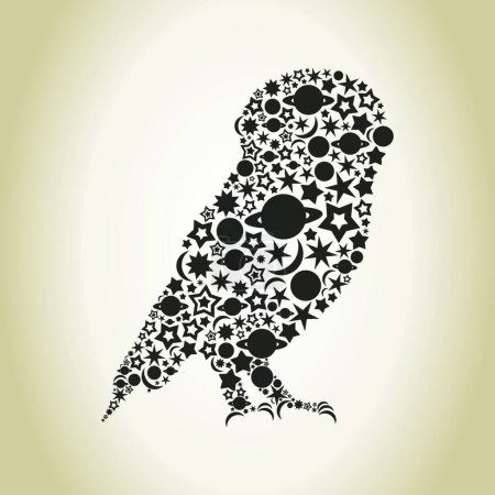 Téléchargez les photos : Hibou oiseau, toile illustration simple - en image libre de droit