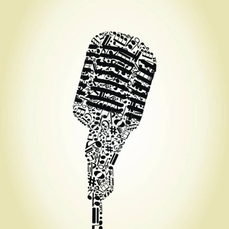Illustration for Microphone  flat icon, vector illustration - Royalty Free Image