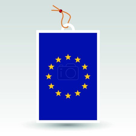 Ilustración de "etiqueta de unión europea "icono plano, vector de ilustración - Imagen libre de derechos