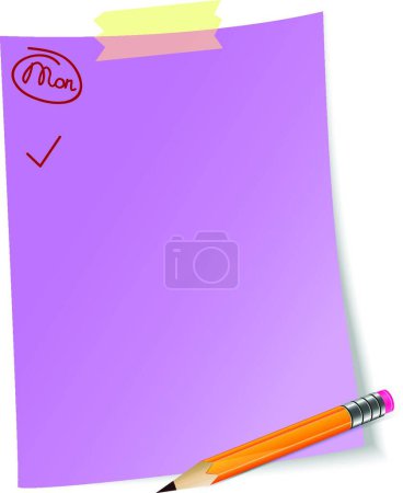 Ilustración de "Papel de planificación diaria "icono plano, ilustración vectorial - Imagen libre de derechos