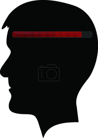 Téléchargez les illustrations : "Chargement de la tête "icône plate, illustration vectorielle - en licence libre de droit
