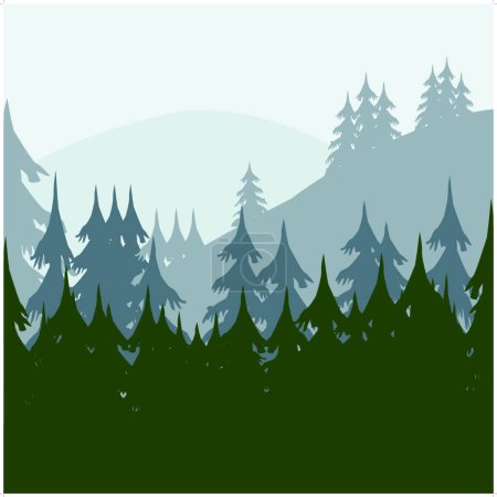 Illustration for "Morning in wood" flat icon, vector illustration - Royalty Free Image