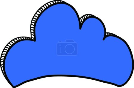 Illustration for "Blue doodle cloud" flat icon, vector illustration - Royalty Free Image