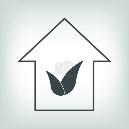 Illustration for "House with leaves" flat icon, vector illustration - Royalty Free Image
