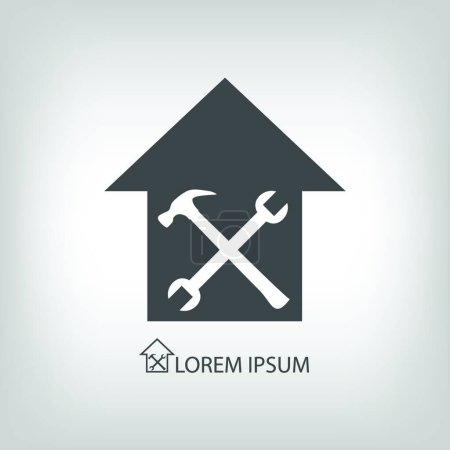 Foto de "Casa símbolo de reparación "icono plano, vector de ilustración - Imagen libre de derechos