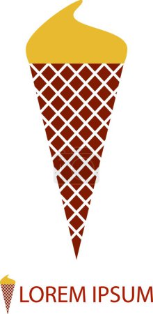 Ilustración de "emblema de helado "icono plano, ilustración vectorial - Imagen libre de derechos
