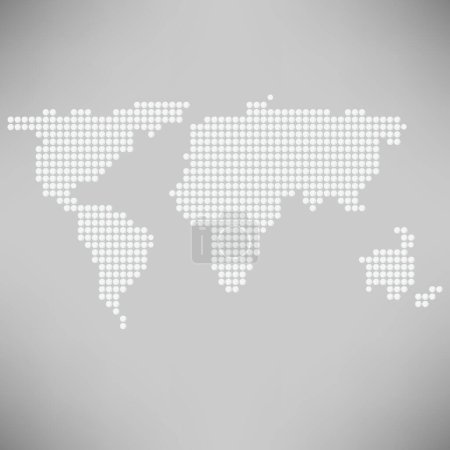Ilustración de "mapa de mundos punteados "icono plano, ilustración vectorial - Imagen libre de derechos