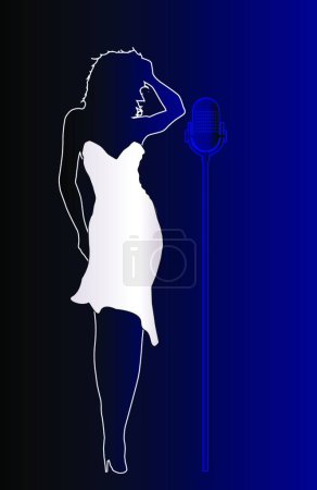 Téléchargez les illustrations : "Blues Singer "icône plate, illustration vectorielle - en licence libre de droit