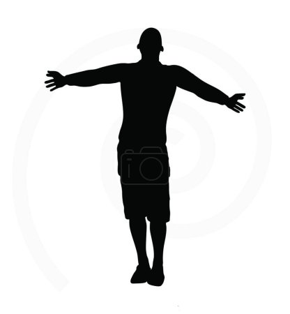 Ilustración de "hombre silueta aislado "icono plano, vector de ilustración - Imagen libre de derechos